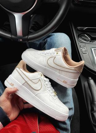 Кросівки air force 1 low 07 lux white beige кроссовки2 фото