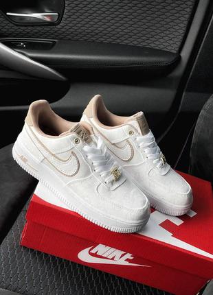 Кросівки air force 1 low 07 lux white beige кроссовки3 фото