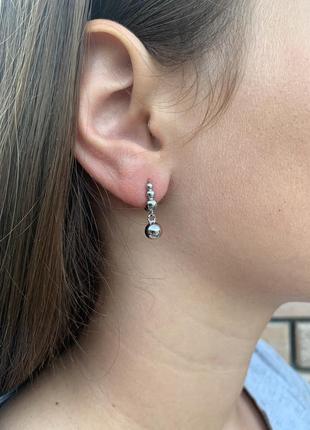 Сережки з кульками , срібло 925