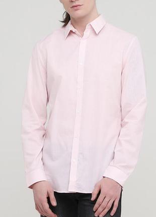 Светло-розовая кэжуал рубашка в клетку h&m1 фото