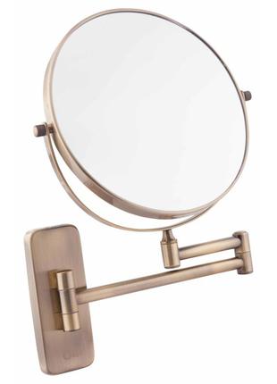 Настеннное косметическое зеркало двухстороннее из латуни поворотное с 3-х кратным увеличением