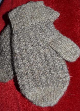 Натуральні вовняні рукавиці/рукавички/рукавиці дитячі на 1-3 рочки1 фото
