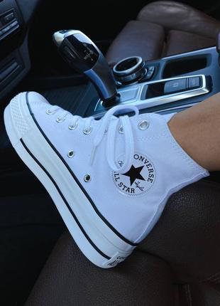 Converse chuck taylor all star platform, женские белы кеды конверс