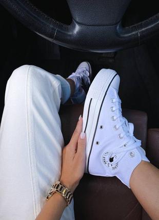 Converse chuck taylor all star platform, женские белы кеды конверс10 фото