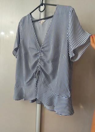 Блузка с кулиской в полоску h&m