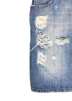 John galliano 42 джинсовая короткая мини юбка голубая5 фото