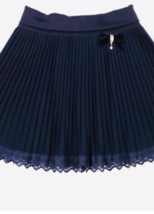 Школьная юбка mone 1616 1283 гофре синяя3 фото