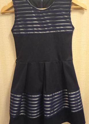 Шикарний синій шкільний сарафан, р. 140-146