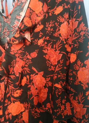 Новое цветастое вискозное платье туника5 фото
