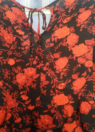 Новое цветастое вискозное платье туника6 фото