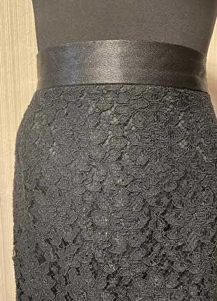 Чёрная юбка миди классика кружевная вискоза2 фото