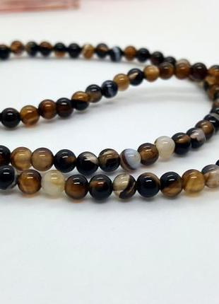 🐹🌛 колье-бусы чокер "амулет лунница" натуральный камень агат коричнево-оранжевый