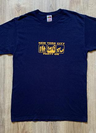 Мужская винтажная хлопковая футболка с принтом new york city