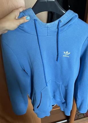 Синее голубое худи реглан adidas original