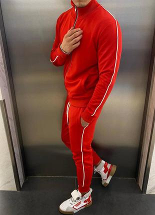 Костюм мужской кофта штаны красный турция / комплект чоловічий олимпийка штани червоний турречина