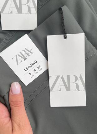 Зелёные штаны леггинсы со штрипками zara лосины хаки зара оригинал6 фото