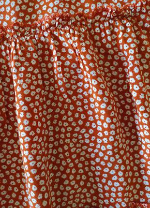 Ярусная юбка мини в цветочный принт4 фото