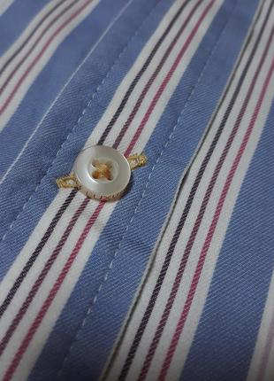 Мужская рубашка премиум качества marks&spencer luxury. размер xxl. 100% cotton. в бело-голубую полоску.8 фото