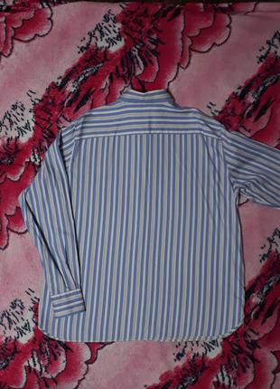 Мужская рубашка премиум качества marks&spencer luxury. размер xxl. 100% cotton. в бело-голубую полоску.4 фото