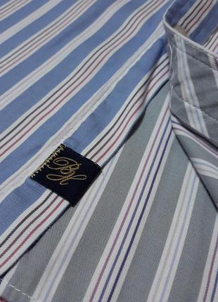Мужская рубашка премиум качества marks&spencer luxury. размер xxl. 100% cotton. в бело-голубую полоску.6 фото