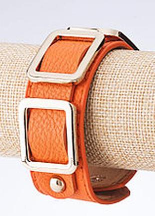 Браслет тін тін квадрат еко шкіра на кнопках оранж