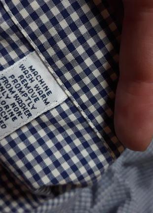 Чоловіча сорочка преміум якості polo by ralph lauren. розмір l. 100% cotton. дрібна клітка темно-синя з білим.7 фото