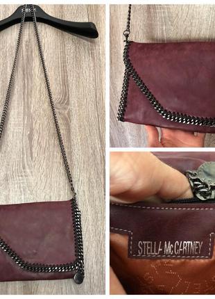 Маленькая сумка через плече с цепями клатч в стиле stella mccartney falabella3 фото
