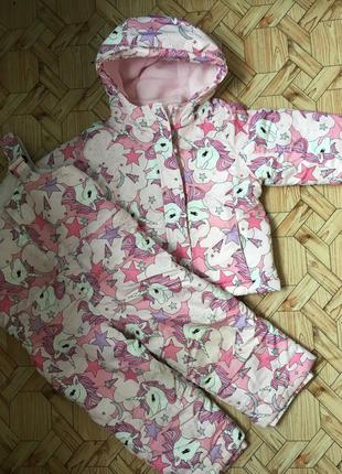 Бомбовский зимовий комплект на дівчинку 3 роки з єдинорогом children's place