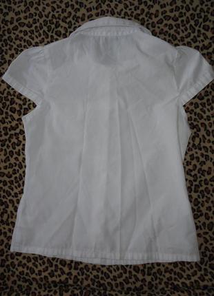 Белая блуза в школу 8 лет рост 128 (шир. 35)2 фото