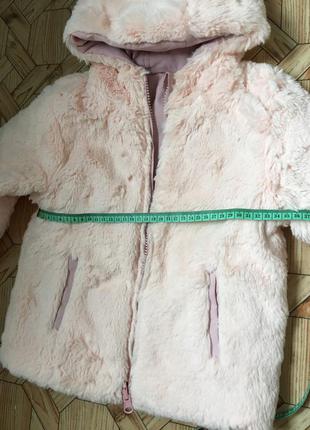 Бомбовская двухсторонняя куртка шубка с капюшоном с ушками на девочку 4-5 лет crafted4 фото