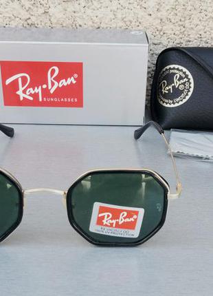 Ray ban очки унисекс солнцезащитные линзы зеленые из минерального стекла2 фото