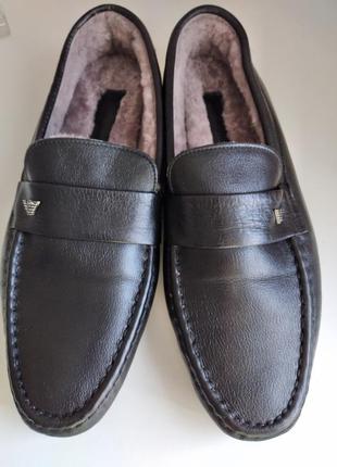 Мужские кожаные туфли на натуральном меху.1 фото