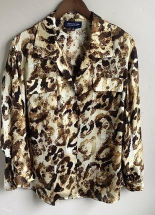 Сатиновая рубашка леопардовый принт