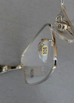 Cartier очки унисекс имиджевые оправа для очков из серебристого металла8 фото
