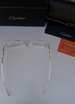Cartier очки унисекс имиджевые оправа для очков из серебристого металла5 фото