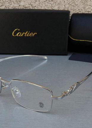 Cartier окуляри унісекс іміджеві оправа для окулярів з сріблястого металу