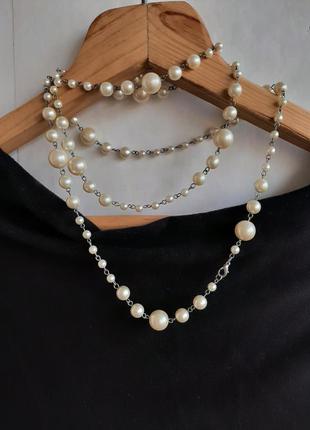 Бижутерия бусы ожерелье марки lancome жемчуг6 фото