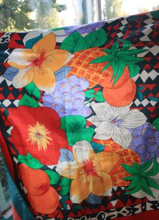 Яркий платок шарф цветы фрукты2 фото