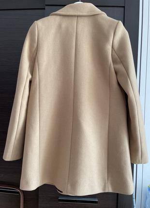 Пальто zara trf шерсть шерстяне хс беж бежеве camel wool2 фото