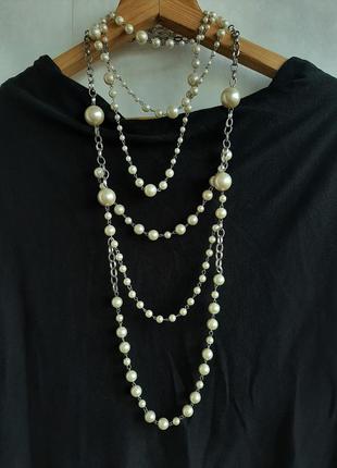 Бижутерия бусы ожерелье марки lancome жемчуг8 фото