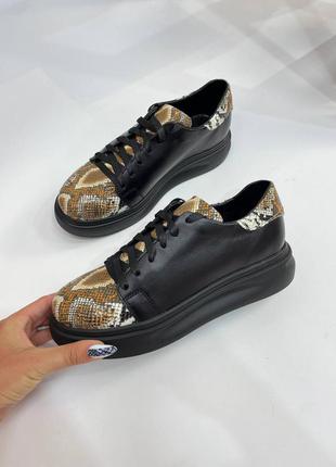 Шкіряні кеди пітон кожаные кеды питон