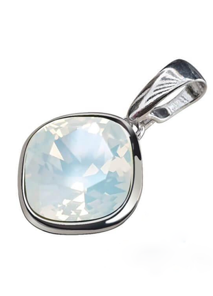 Підвіска swarovski pacific white opal з родієвим покриттям
