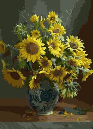 Картина за номерами лавка чудес соняшники у вазі