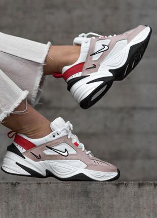 Кроссовки женские  m2k tekno fossil stone/summit white-red