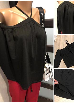 Шикарна чорна нова блузка сорочка кофточка