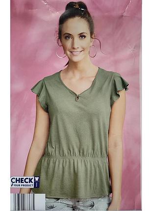 Футболка, летняя блуза, из модала, хаки, м, blue motion, германия