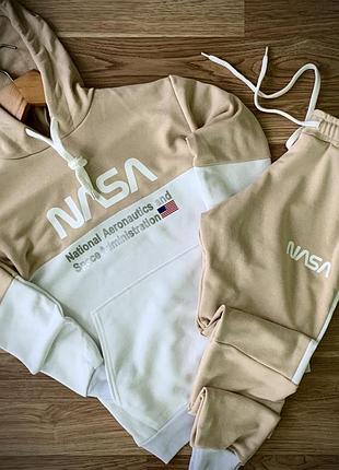 Зимовий чоловічий спортивний трикотажний костюм комплект nasa