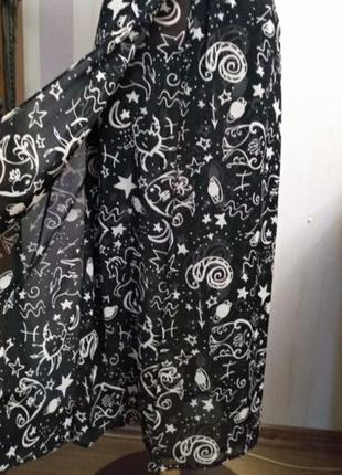 Дизайнерская многослойная шифоновая юбка миди8 фото