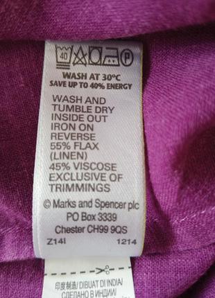 Льняной топ,блуза фиолетового цвета с шитьем5 фото