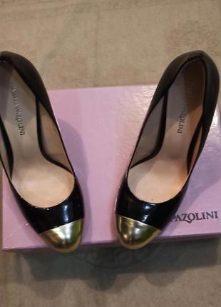 Нові жіночі туфлі на високому каблуці carlo pazolini, натуральна шкіра, натуральныц лак, розмір 392 фото